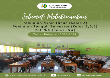 Pelaksanaan PAT, PTS, P5PPRA Semester Genap MI Sunan Muria Poncokusumo Tahun Pelajaran 2023-2024